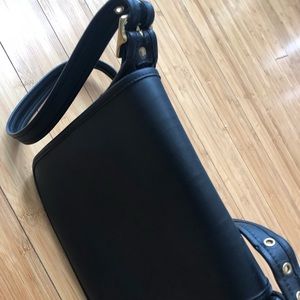 Black leather coach bag